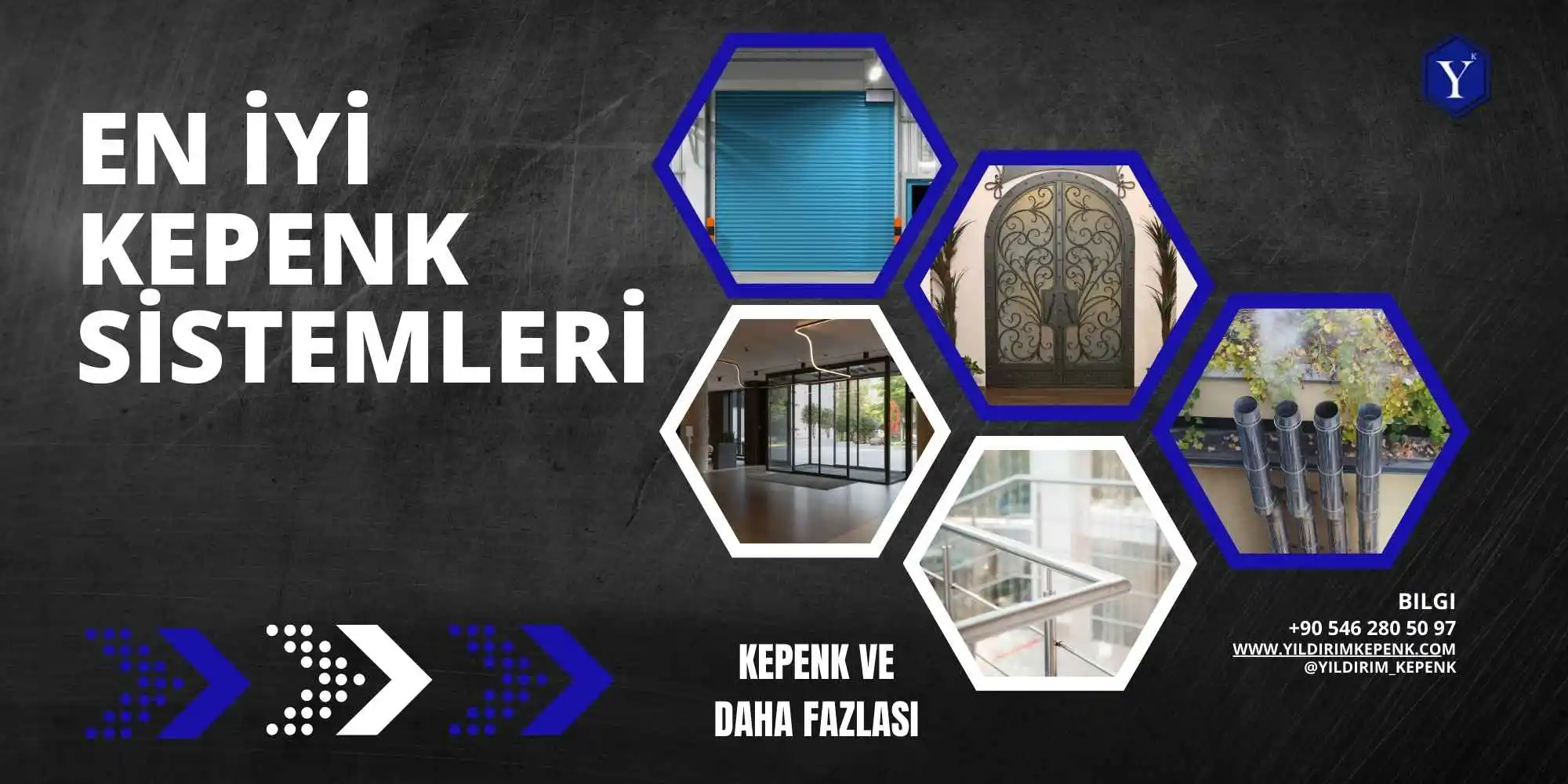 Yıldırım Kepenk firmasının modern tasarıma sahip kepenk sistemleri ve yapı çözümleri görseli.